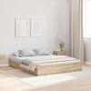 vidaXL Storage Bed Frame Sonoma Oak 140 x 190 cm Engineered Wood