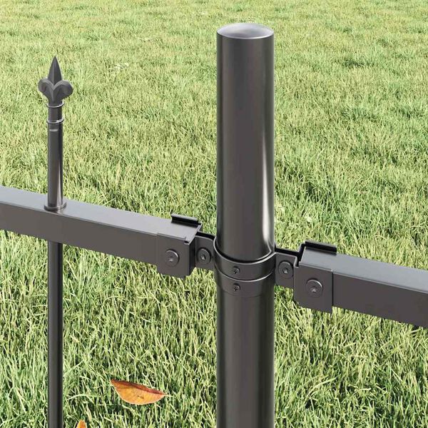 vidaXL Garden Fence Grey 170 x 215 cm Powder-Coated Steel