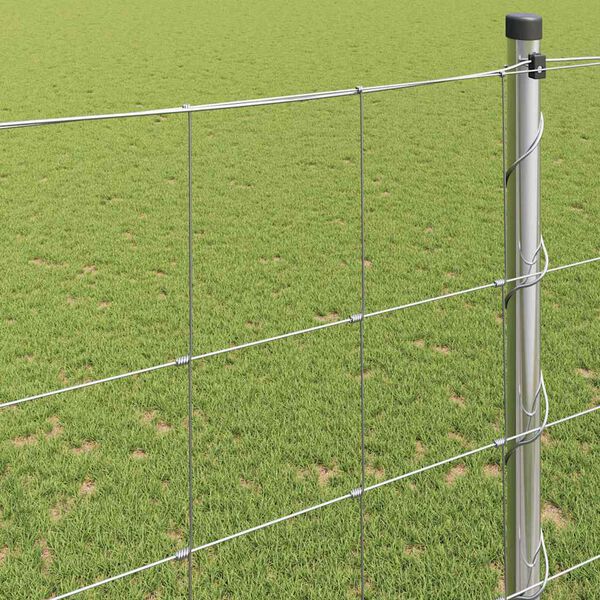 vidaXL Field Fence Silver 25 x 1.6 m Galvanised steel