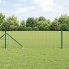 vidaXL Fence with Post Green 0.8 x 10 m Steel and PVC