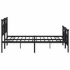 vidaXL Metal Bed Frame without Mattress with Footboard Black 150x200cm