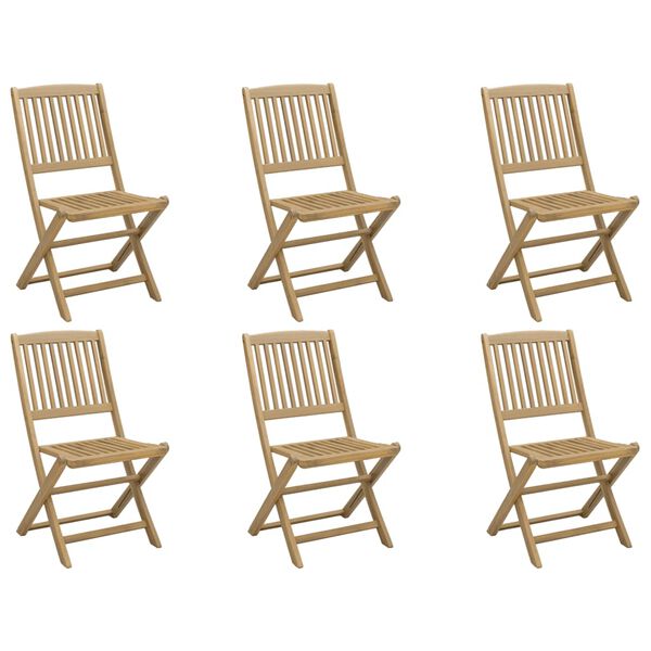 vidaXL Folding Garden Chairs 6 pcs 48.5x57x90 cm Solid Wood Acacia