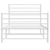 vidaXL Metal Bed Frame without Mattress with Footboard White 80x200cm