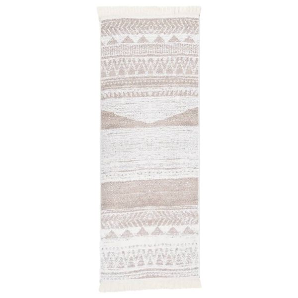 vidaXL Rug Beige 100x300 cm Cotton