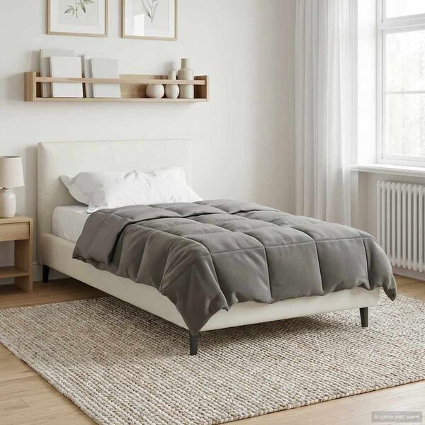 vidaXL Summer Duvet Quilted Light Grey 155 x 220 cm Microfiber