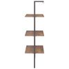 vidaXL 3-Tier Leaning Shelf Dark Brown and Black 64x35x120.5 cm