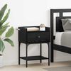 vidaXL Bedside Table Black Oak 40 x 29 x 60 cm Engineered Wood