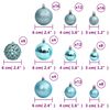 vidaXL Christmas Baubles 100 pcs Turquoise 3 / 4 / 6 cm