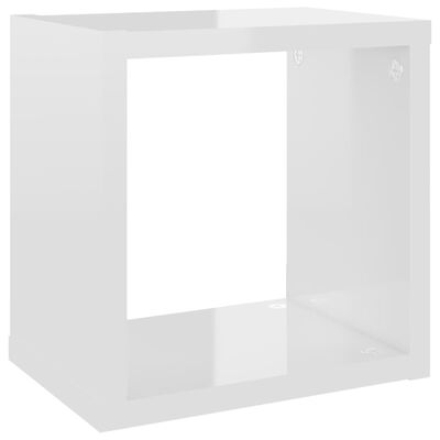 vidaXL Wall Cube Shelves 4 pcs High Gloss White 22x15x22 cm