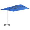 vidaXL Cantilever Garden Parasol with Steel Pole Azure Blue 250x250 cm