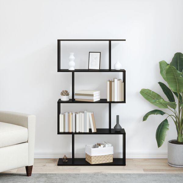 vidaXL Book Cabinet Black Oak 70 x 24 x 129 cm Engineered Wood