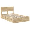 vidaXL Storage Bed with Drawer Sonoma Oak 120 x 200 cm Engineered Wood