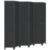 vidaXL Room Divider 6 Panels Black Solid Wood Paulownia