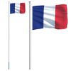 vidaXL France Flag and Pole 6.08 m Aluminium