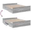 vidaXL Bed Frame with Drawers without Mattress Grey Sonoma 140x200 cm