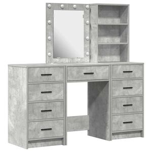 vidaXL Dressing Table 3 pcs Grey 40 x 41 x 135 cm Engineered Wood