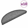 vidaXL Stair Mats 10 pcs 56x17x3 cm Dark Grey Half Round