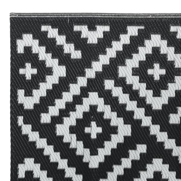 vidaXL Outdoor Carpet ARAKIL White and Black 80x250 cm PP