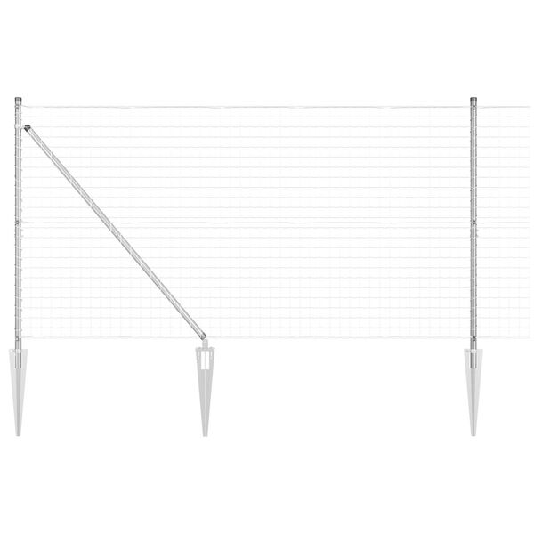 vidaXL Fence with Posts Silver 1.2 x 10 m Steel