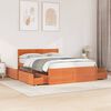 vidaXL Bed Frame without Mattress Wax Brown 135x190 cm Double Solid Wood Pine
