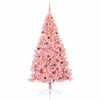 vidaXL Artificial Pre-lit Christmas Tree with 300 LEDs Pink 240 cm PVC