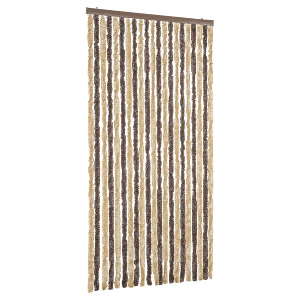vidaXL Fly Curtain Dark Brown and Beige 90x200 cm Chenille