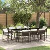vidaXL Garden Dining Set 9 pcs Brown Poly Rattan