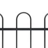 vidaXL Garden Fence Boxtel with Hoop Top Steel 181x100 cm Black