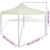 vidaXL Cream Foldable Tent 3 x 3 m