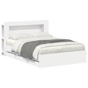 vidaXL Bed Frame with Storage White 150 x 200 cm Engineered Wood