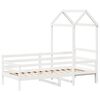 vidaXL Day Bed with Roof without Mattress White 90x200 cm Solid Wood