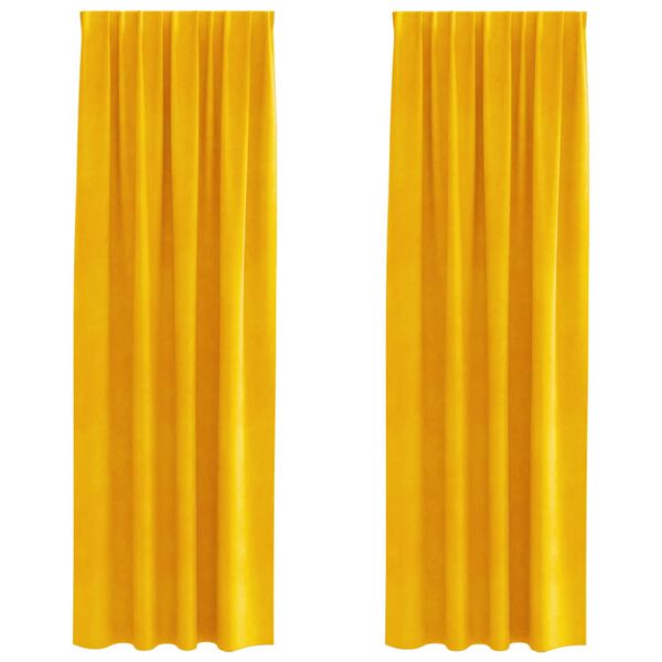 vidaXL Blackout Curtains 2 pcs Mustard Yellow 140 x 245 cm Velvet