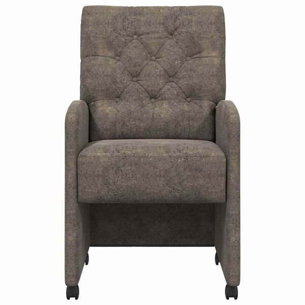 vidaXL Dining Chairs with Wheels 2 pcs Dark grey 58 x 67 x 97 cm