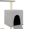 vidaXL Cat Tree with Sisal Scratching Posts Light Grey 130.5 cm