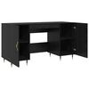 vidaXL Desk with Shelf Black oak 140 x 50 x 75 cm Engineered wood
