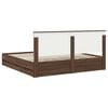 vidaXL Bed Frame with Drawer Brown Oak 200 x 200 cm Engineer Wood
