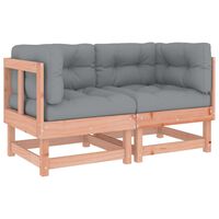 vidaXL Corner Sofas with Cushions 2 pcs Solid Wood Douglas