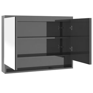vidaXL Mirror Cabinet | Shining grey | MDF with melamine surface, glass