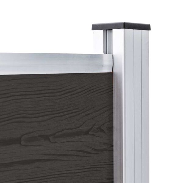 vidaXL Fence Panel WPC 175x105 cm Black