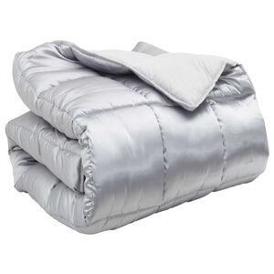 vidaXL Winter Duvet Silver 200 x 135 cm Satin and Microfiber