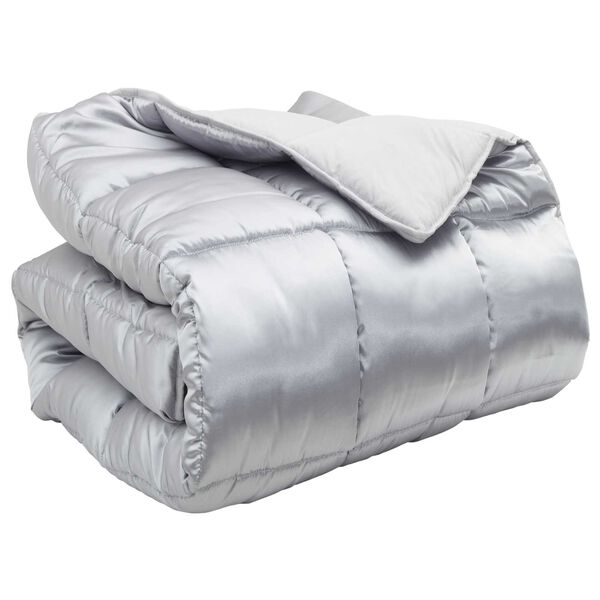 vidaXL Winter Duvet Silver 135 x 200 cm Satin and Microfiber