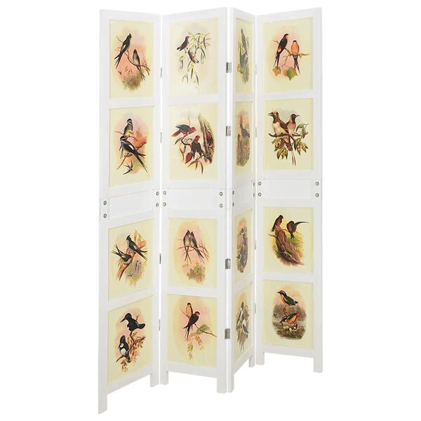 vidaXL Romdivider Panel Folding White 141.5 x 165 cm MDF