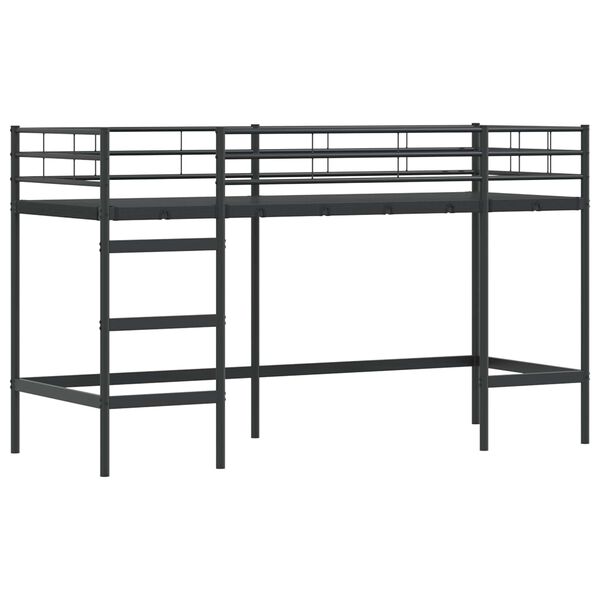 vidaXL Kids'Loft Bed Frame Black 90 x 190 cm Steel