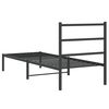 vidaXL Metal Bed Frame without Mattress with Headboard Black 75x190cm
