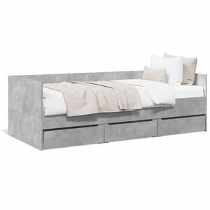 vidaXL Daybed with Drawers without Mattress Concrete Grey 100x200 cm