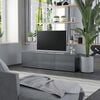 vidaXL TV Cabinet High Gloss Grey 120x34x30 cm Engineered Wood