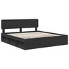 vidaXL Bed Frame with Headboard Black 180 x 200 cm Solid Pine Wood