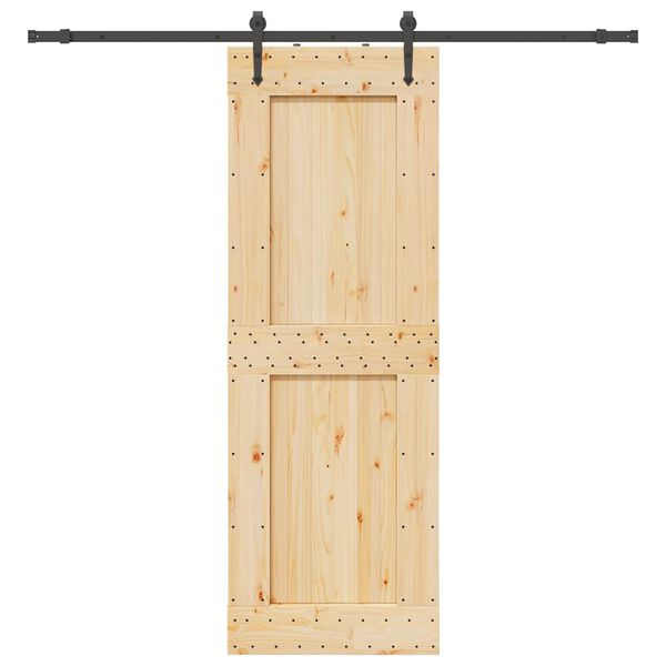 vidaXL Sliding Door with Hardware Set 80x210 cm Solid Wood Pine