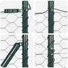 vidaXL Fence Post Grey 100 x 1.5 m (50 mm mesh) Steel and PVC