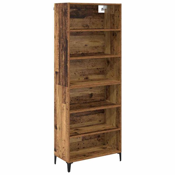 vidaXL Highboard Old Wood 69.5 x 34 x 180 cm Engineered Wood